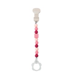 ATTACHE SUCETTE SILICONE CORAIL