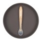 SILICONE ASSIETTE ( GRIS+CUILLERE)