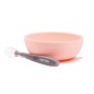 SILICONE BOL (ROSE PALE+CUILLERE)