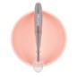 SILICONE BOL (ROSE PALE+CUILLERE)