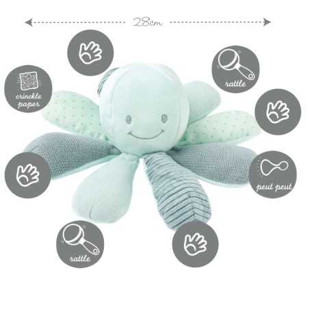 POULPE D ACTIVITES DIFFERENTES MATIERES ET SONS VERT