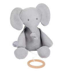 DOUDOU MUSICAL TRICOT GRIS 32 CM TEMBO