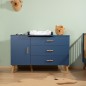 BOLD BLUE - COMMODE 3 TIROIRS+1 PORTE