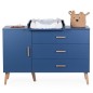 BOLD BLUE - COMMODE 3 TIROIRS+1 PORTE