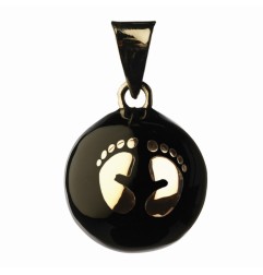 BOLA - BIJOU DE GROSSESSE BOLA - NOIR AVEC PIEDS ARGENTES - ONE SIZE