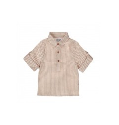 CHEMISE MARRON RAYURES 6M