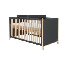 OCEANE LIT 70 X 140 CM EVOLUTIF PIEDS ET BARREAUX EN CANNE ROTIN