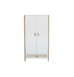 OCEANE ARMOIRE 1 TIROIR , 2 PORTES. PIEDS CANNE ROTIN
