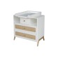 MARELIA ROTIN COMMODE 3 TIROIRS FACADE TRESSAGE ROTIN