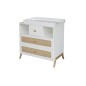 MARELIA ROTIN COMMODE 3 TIROIRS FACADE TRESSAGE ROTIN
