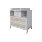 MARELIA ROTIN COMMODE 3 TIROIRS FACADE TRESSAGE ROTIN