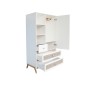 MARELIA ROTIN ARMOIRE 4 TIROIRS, ETAGERES, PENDERIE. FACADE TRESSAGE ROTIN