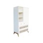MARELIA ROTIN ARMOIRE 4 TIROIRS, ETAGERES, PENDERIE. FACADE TRESSAGE ROTIN