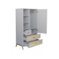 MARELIA ROTIN ARMOIRE 4 TIROIRS, ETAGERES, PENDERIE. FACADE TRESSAGE ROTIN