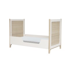 OCEANIA LIT 60 X 120 CM PIEDS EN CANNE DE ROTIN ET FACADES DE LIT TRESSAGE ROT