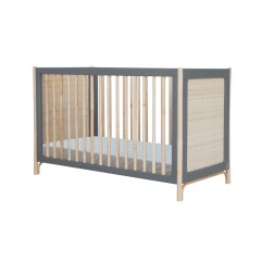 OCEANIA LIT 60 X 120 CM PIEDS EN CANNE DE ROTIN ET FACADES DE LIT TRESSAGE ROT