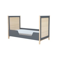 OCEANIA LIT 60 X 120 CM PIEDS EN CANNE DE ROTIN ET FACADES DE LIT TRESSAGE ROT