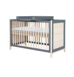 OCEANIA LIT 60 X 120 CM PIEDS EN CANNE DE ROTIN ET FACADES DE LIT TRESSAGE ROT