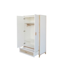 OCEANIA ARMOIRE 1 TIROIR ROTIN, 2 PORTES. PIEDS EN CANNE DE ROTIN, FACADES DE