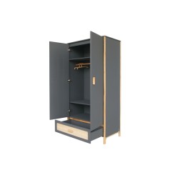 OCEANIA ARMOIRE 1 TIROIR ROTIN, 2 PORTES. PIEDS EN CANNE DE ROTIN, FACADES DE