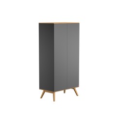 ARMOIRE 2 PORTES NATUREBABY GRAPHITE/BOIS