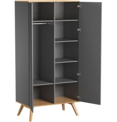 ARMOIRE 2 PORTES NATUREBABY GRAPHITE/BOIS