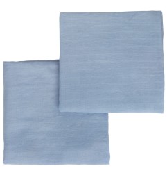 LOT DE 2 LANGES UNIS GAIA BLEU 70X70CM