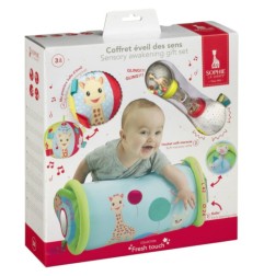 COFFRET EVEIL DES SENS SOPHIE LA GIRAFE (ROLLIN’ + HOCHET SOFT’MARACA