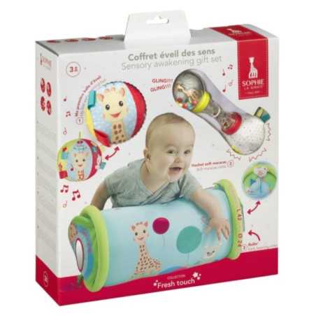 COFFRET EVEIL DES SENS SOPHIE LA GIRAFE (ROLLIN’ + HOCHET SOFT’MARACA
