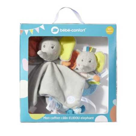 COFFRET CADEAU NAISSANCE DOUDOU ELEPHANT PLAT ELIDOU HOCHET