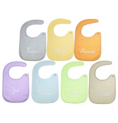 LOT DE 7 BAVOIRS NAISSANCE JOURNALIER - BRODERIE -