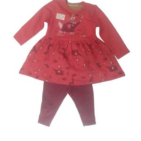 ENS ROBE+LEGGING FILLE CRANBERRY 18M