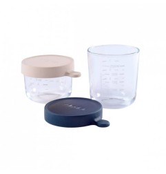 COFFRET 2 PORTIONS VERRE 150 250 ML ROSE BLEU