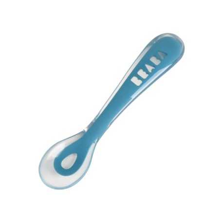 CUILLERE 2EME AGE SOFT EN SILICONE BLUE