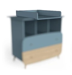 FIRMIANA DUO BLEU LIT EVOLUTIF 70*140 +COMMODE+PLAN A LANGER