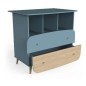 FIRMIANA TRIO BLEU : LIT EVOLUTIF 70*140+COMMODE+PAL+ARMOIRE 2P