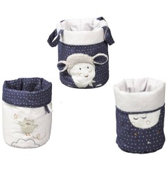 CORBEILLES GIGOGNE TISSU (LOT DE 3) MERLIN