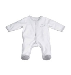 PYJAMA VELOURS BLANC -LUNE CELESTE TAILLE 1 MOIS CELESTE
