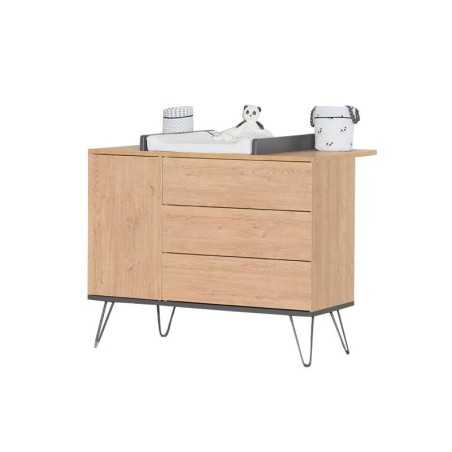 COMMODE 1 PORTES, 3 TIROIRS AMBRA