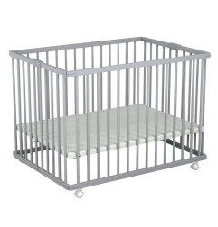 PARC BOIS PLIANT ALIZEE 2 GRIS