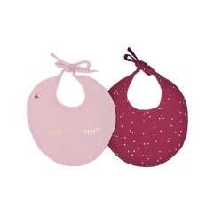 LOT DE 2 BAVOIRS NAISSANCE EN GAZE - GIRLY CHIC
