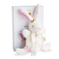 LAPIN FLEURS - DOUDOU AVEC ATTACHE TETINE
