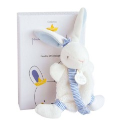 LAPIN MATELOT - DOUDOU AVEC ATTACHE TETINE