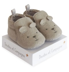 CHAUSSONS BEBE GRIS