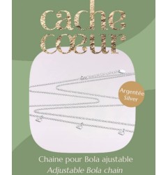 CHAINE EN LAITON PLAQUE EN ARGENT RHODIE