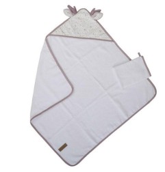 COFFRET SORTIE DE BAIN + GANT 75X75 CM LILAS