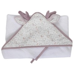 COFFRET SORTIE DE BAIN + GANT 75X75 CM LILAS