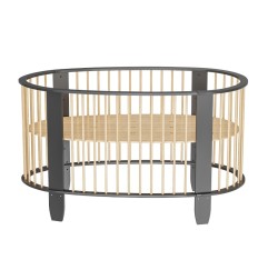 LIT 60X120 GRIS ANTRACHITE/NATUREL AVEC MATELAS ET