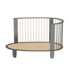 LIT 60X120 GRIS ANTRACHITE/NATUREL AVEC MATELAS ET