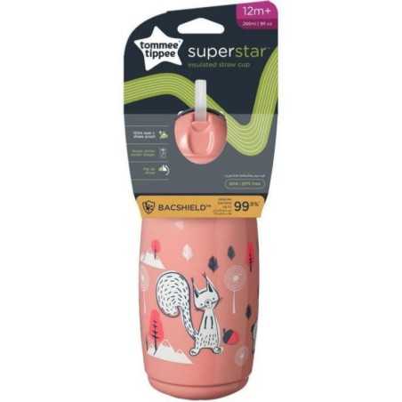 TASSE ISOTHERME A PAILLE 266ML 12M+ DECO ROSE